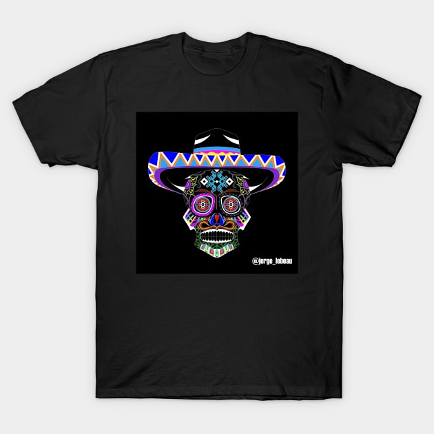 Mariachi charro skull ecopop in day of the dead T-Shirt by jorge_lebeau